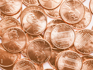 Image showing  Dollar coins background vintage