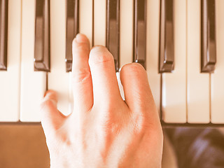 Image showing  Music keyboard keys vintage