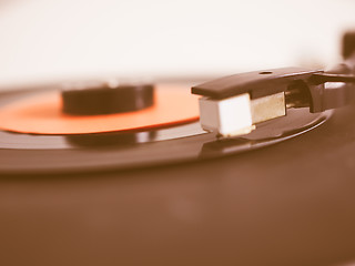 Image showing  Vinyl record on turntable vintage