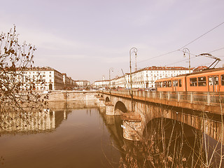 Image showing River Po, Turin vintage