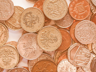 Image showing  Pound coins vintage