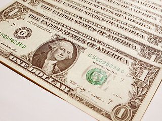 Image showing Retro look Dollar notes 1 Dollar