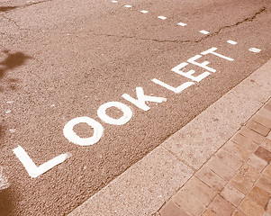 Image showing  Look Left sign vintage