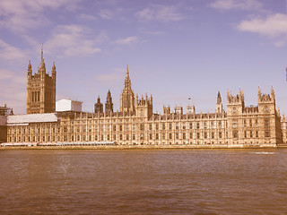 Image showing Retro looking Houses of Parliament in London