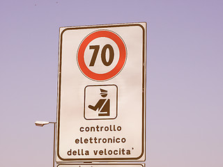 Image showing  Maximum speed sign vintage