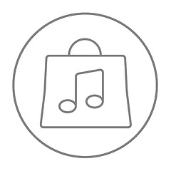 Image showing Bag with music note line icon.