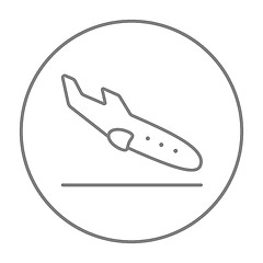 Image showing Landing aircraft line icon.