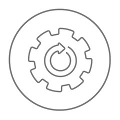 Image showing Gear wheel with arrow line icon.