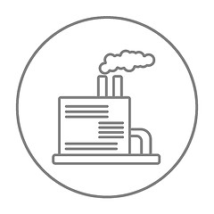 Image showing Refinery plant line icon.