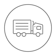 Image showing Delivery truck line icon.