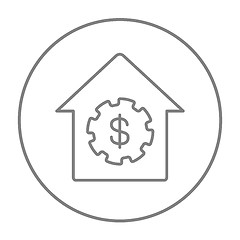 Image showing House with dollar symbol line icon.