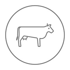 Image showing Cow line icon.