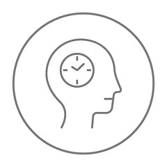 Image showing Human head with clock line icon.