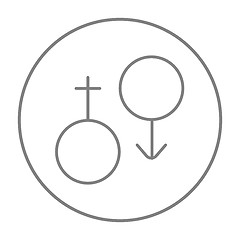 Image showing Male and female symbol line icon.