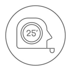 Image showing Tape measure line icon.