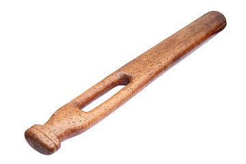 Image showing wooden mincer handle over white