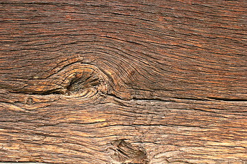 Image showing knot on beautiful old oak plank