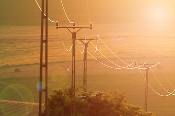 Image showing colorful dawn in the field