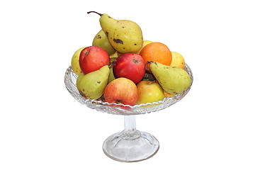 Image showing isolated glass bowl full of fruits