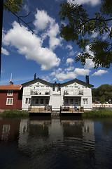 Image showing houses by the river