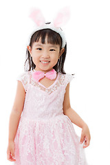 Image showing Chinese Little Girl in banny costume