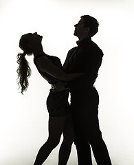 Image showing The silhouette of romantic couple