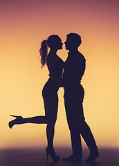 Image showing Romantic couple kissing 