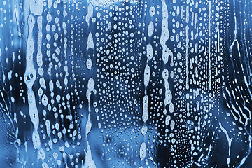 Image showing Abstract texture with soap foam pattern on glass