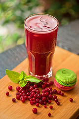 Image showing fruit drink with cranberries