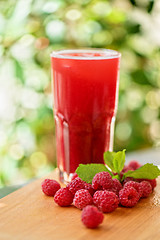 Image showing fruit drink with raspberries