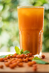 Image showing fruit drink with sea buckthorn