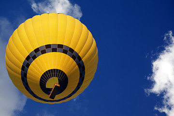 Image showing Hot air balloon on blue sunlight sky