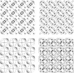 Image showing Black and white geometric seamless patterns set vector