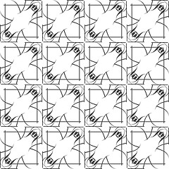 Image showing Simple geometric vector pattern - vector lines on white background, black and white