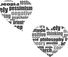 Image showing vector Social media love concept in word tag cloud of think bubble