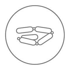 Image showing Chain of sausages line icon.