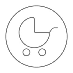 Image showing Baby stroller line icon.