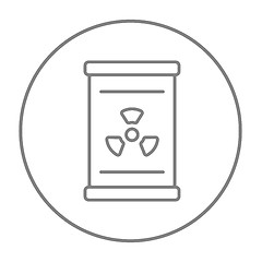 Image showing Barrel with ionizing radiation sign line icon.