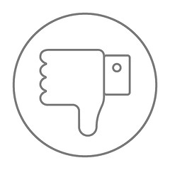 Image showing Thumb down hand sign line icon.