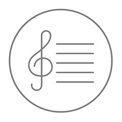 Image showing Treble clef line icon.