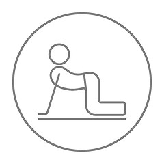 Image showing Man practicing yoga line icon.