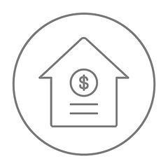 Image showing House with dollar symbol line icon.