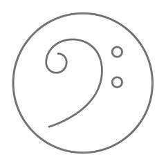 Image showing Bass clef line icon.