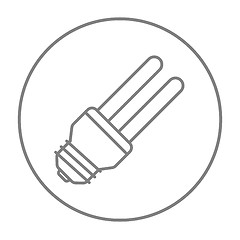 Image showing Energy saving light bulb line icon.