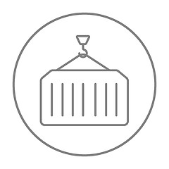 Image showing Cargo container line icon.