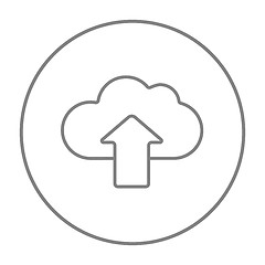 Image showing Cloud with arrow up line icon.