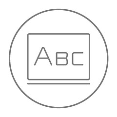 Image showing Letters abc on blackboard line icon.