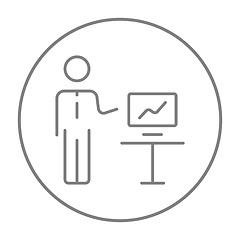 Image showing Business presentation line icon.