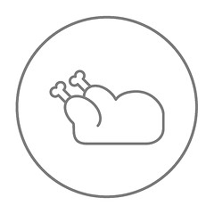 Image showing Raw chicken line icon.