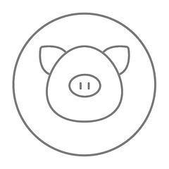 Image showing Pig head line icon.